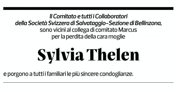 Annuncio funebre Sylvia Thelen