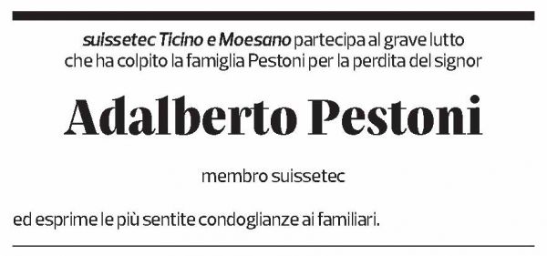 Annuncio funebre Adalberto Pestoni