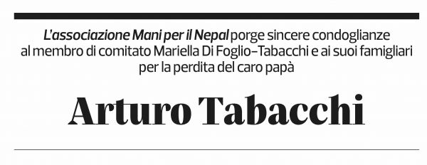 Annuncio funebre Arturo Tabacchi
