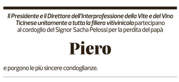 Annuncio funebre Piero Pelossi