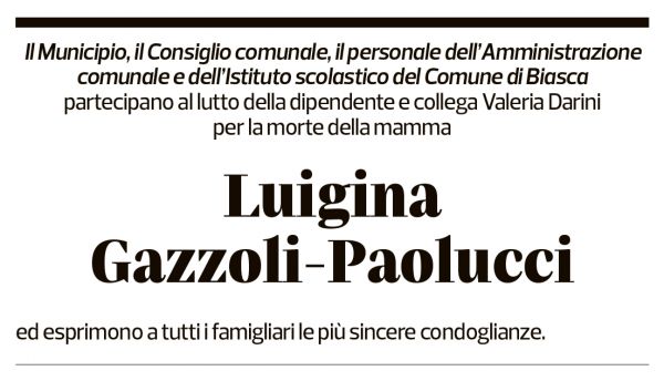 Annuncio funebre Luigina Gazzoli-paolucci