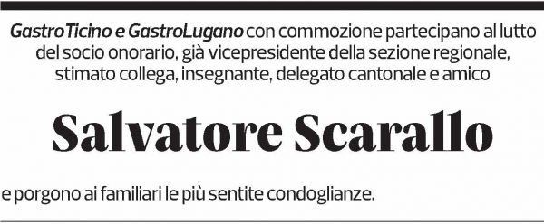 Annuncio funebre Salvatore Scarallo