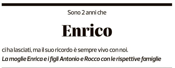 Annuncio funebre Enrico 