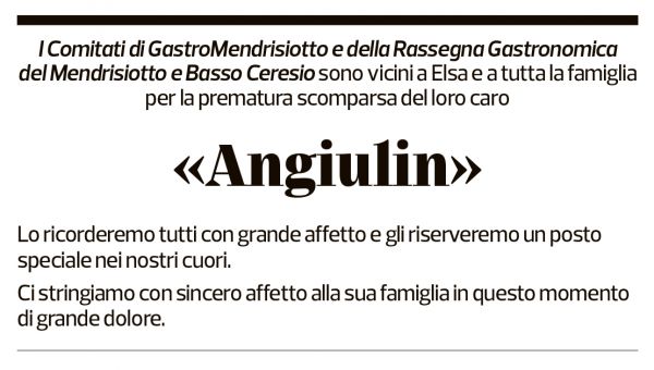 Annuncio funebre Angelo Terzi