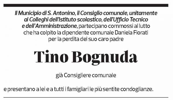 Annuncio funebre Tino Bognuda