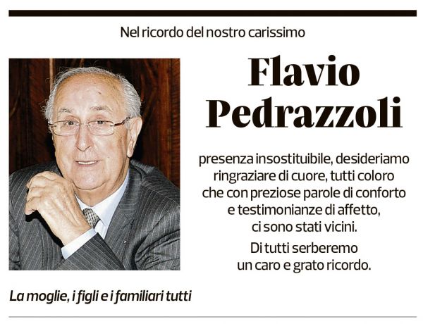 Annuncio funebre Flavio Pedrazzoli