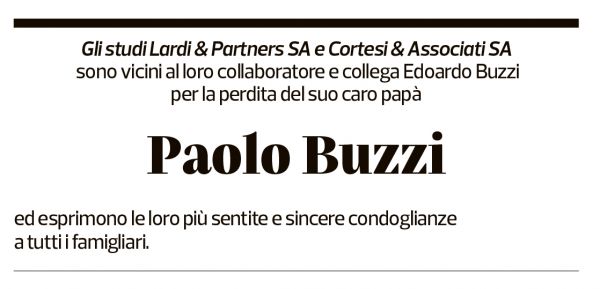 Annuncio funebre Paolo Buzzi