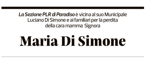 Annuncio funebre Maria Di Simone