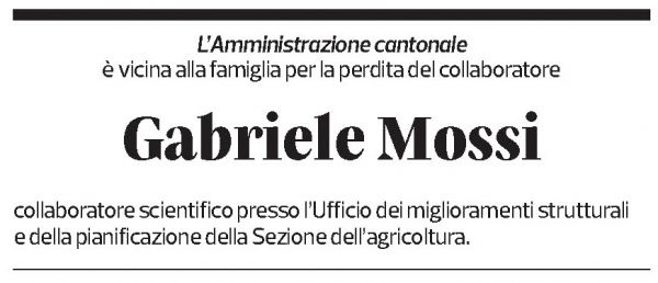 Annuncio funebre Gabriele Mossi