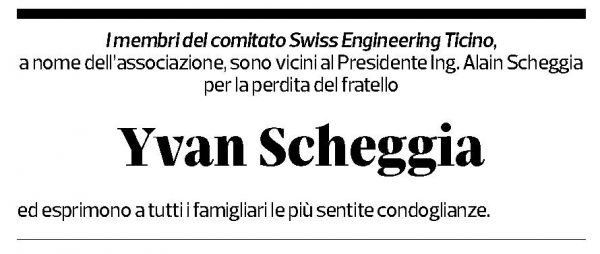 Annuncio funebre Yvan Scheggia