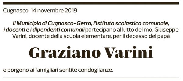 Annuncio funebre Graziano Varini