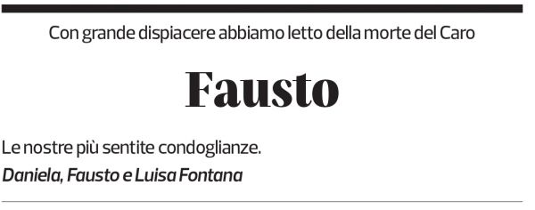 Annuncio funebre Fausto Della Santa