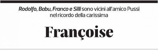 Annuncio funebre Françoise Bernardoni