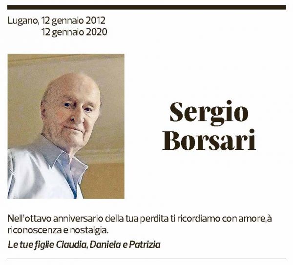 Annuncio funebre Sergio Borsari