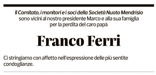 Annuncio funebre Franco Ferri