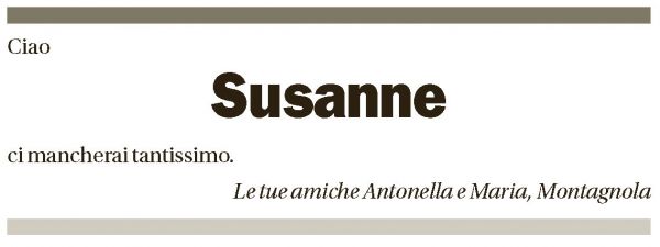 Annuncio funebre Susanne Messerli-villa