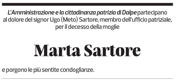 Annuncio funebre Marta Sartore