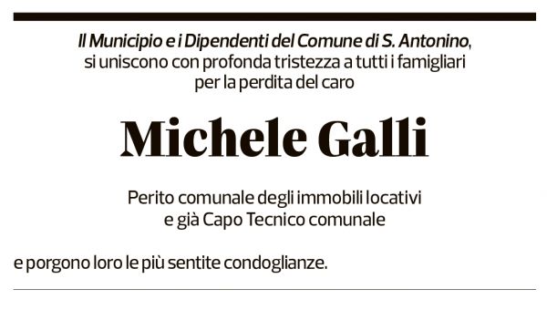 Annuncio funebre Michele Galli