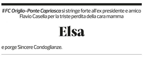 Annuncio funebre Elsa Casella