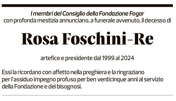 Annuncio funebre Rosa Foschini-re