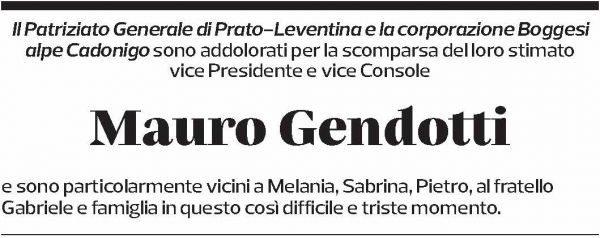Annuncio funebre Mauro Gendotti