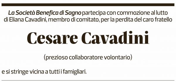 Annuncio funebre Cesare Cavadini