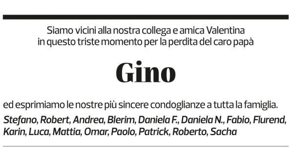 Annuncio funebre Gino Giudicatti