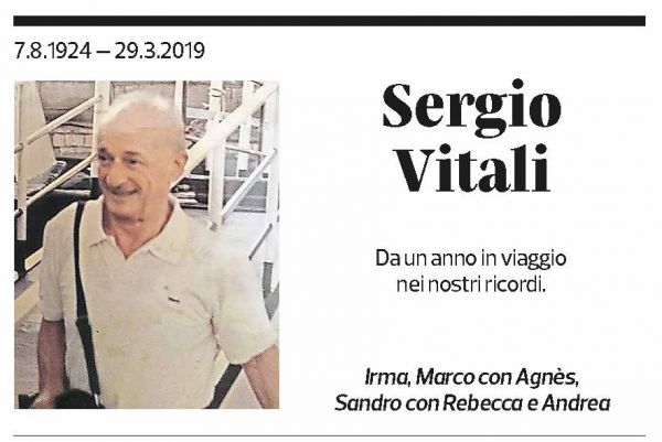 Annuncio funebre Sergio Vitali