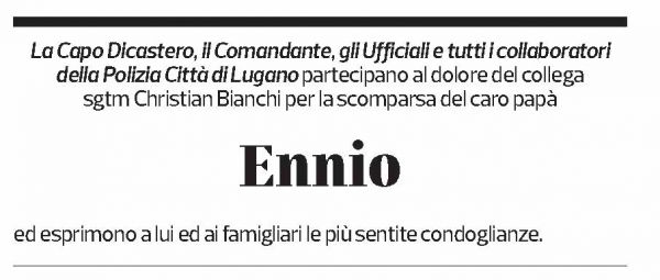 Annuncio funebre Ennio Bianchi