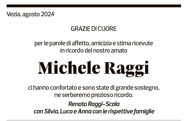 Annuncio funebre Michele Raggi