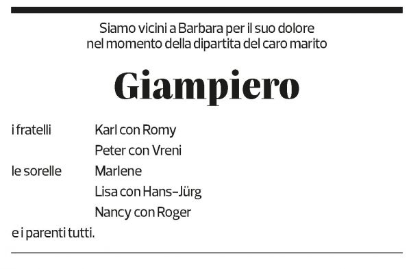 Annuncio funebre Giampiero Ferrazzini