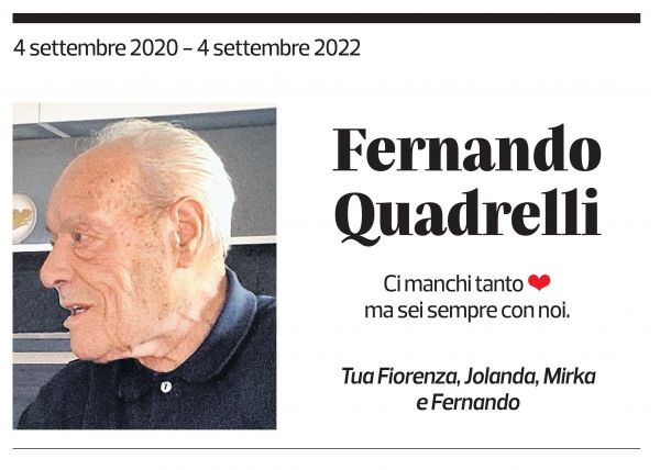 Annuncio funebre Fernando Quadrelli