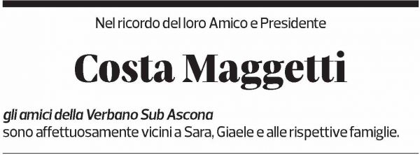 Annuncio funebre Costa Maggetti