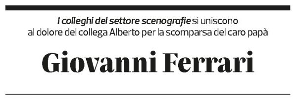 Annuncio funebre Giovanni Ferrari