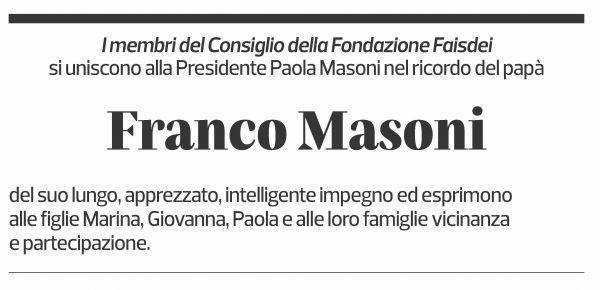 Annuncio funebre Franco Masoni