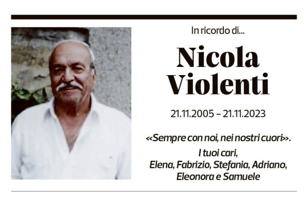 Annuncio funebre Nicola Violenti