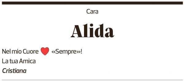 Annuncio funebre Alida Decio