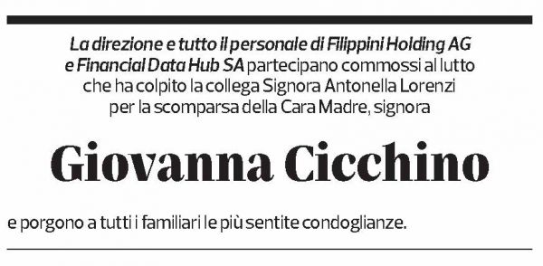 Annuncio funebre Giovanna Cicchino