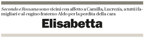 Annuncio funebre Elisabetta Muratore Robotti