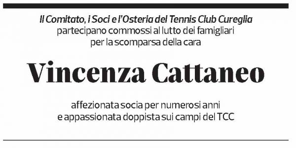 Annuncio funebre Vincenza Cattaneo