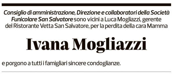 Annuncio funebre Ivana Mogliazzi