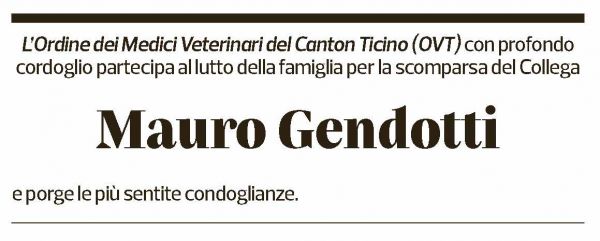 Annuncio funebre Mauro Gendotti