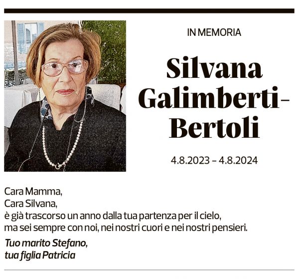 Annuncio funebre Silvana Galimberti-bertoli