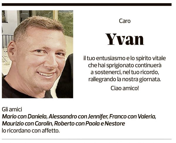 Annuncio funebre Yvan Bianchini