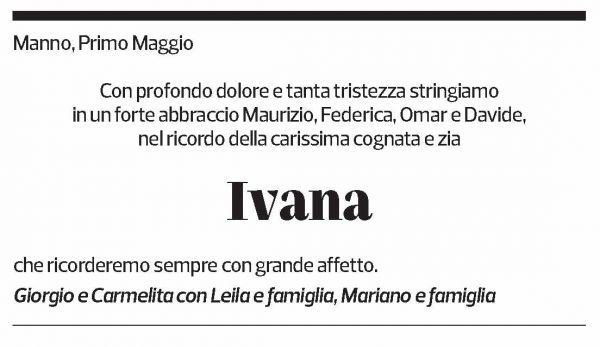 Annuncio funebre Ivana Rossi