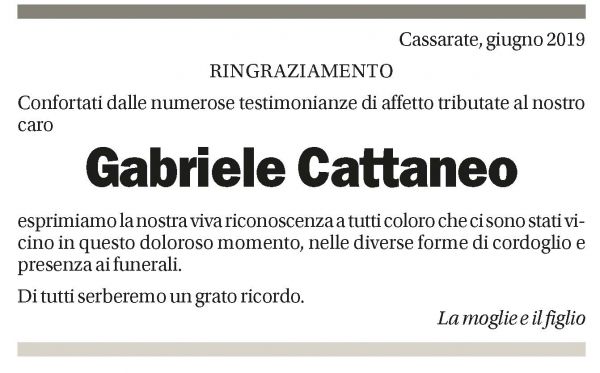 Annuncio funebre Gabriele Cattaneo