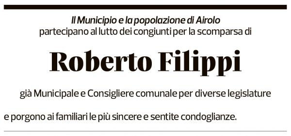 Annuncio funebre Roberto Filippi