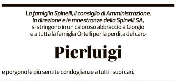 Annuncio funebre Pierluigi Ortelli