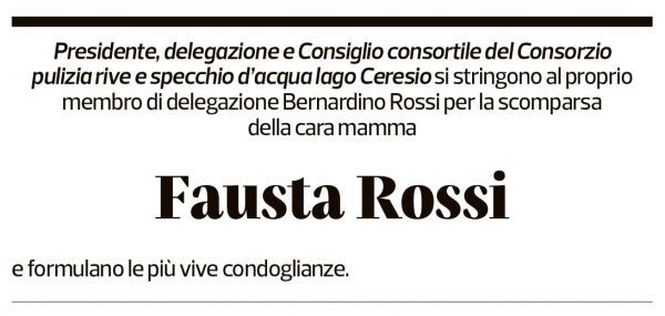 Annuncio funebre Fausta Rossi