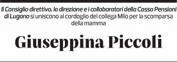 Annuncio funebre Giuseppina Piccoli